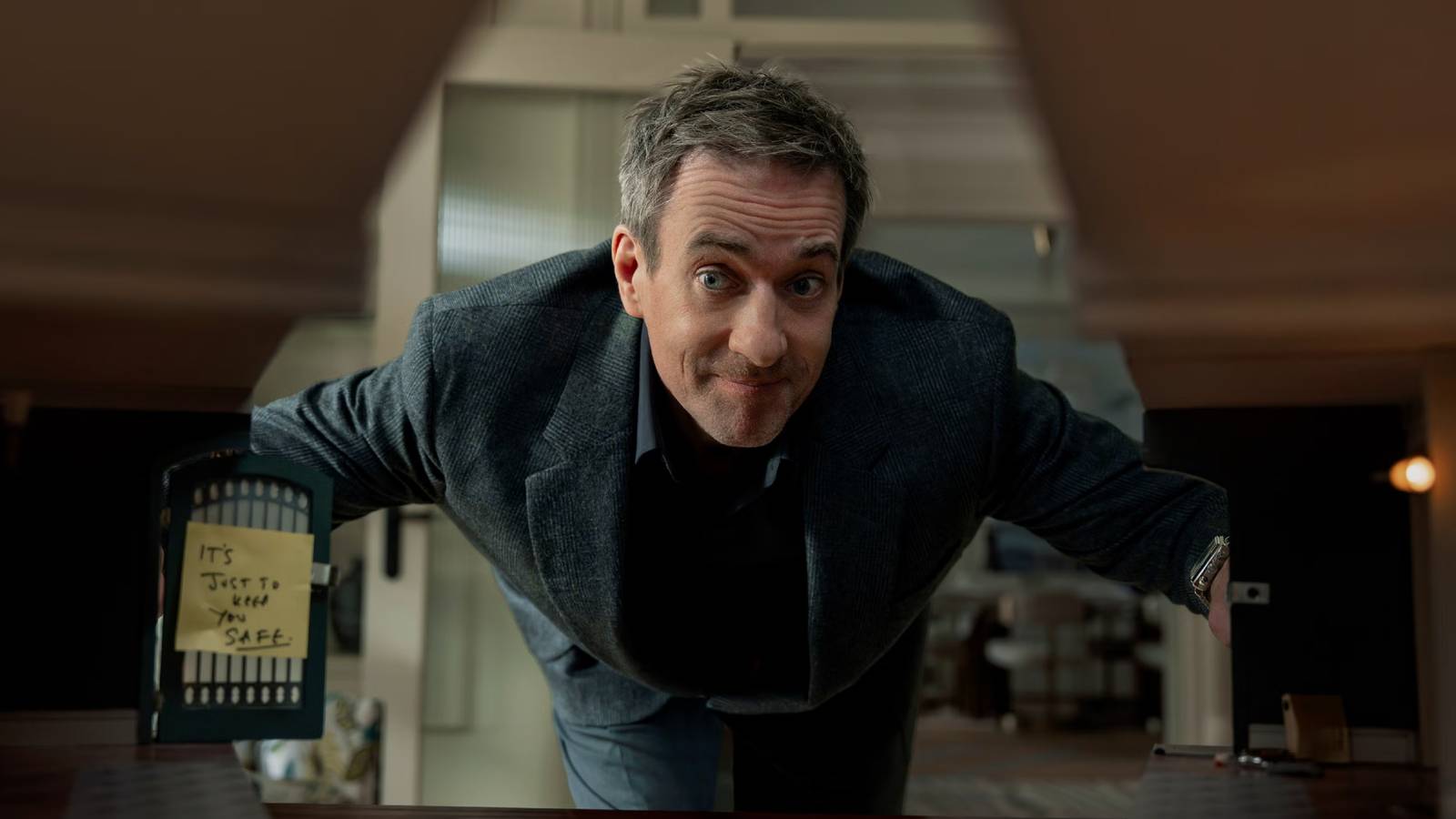 Matthew Macfadyen Pitches Shrink Tech to Ronny Chieng in Exclusive 'The Miniature Wife' Peek